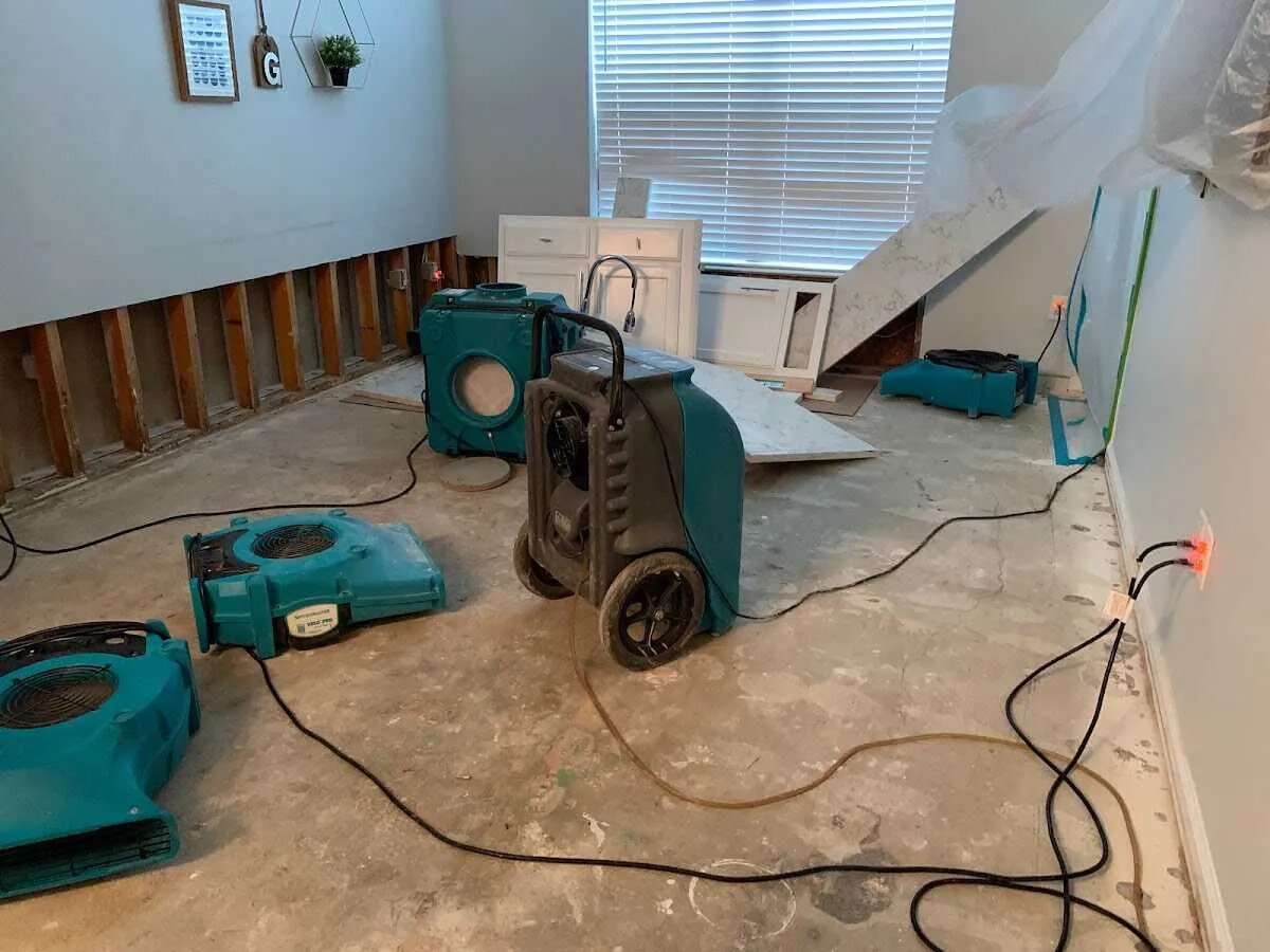 Dehumidifier in flood-cut room for Water Extraction & Removal in Linwood